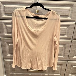 Light Pink Scoop Neck LS Top